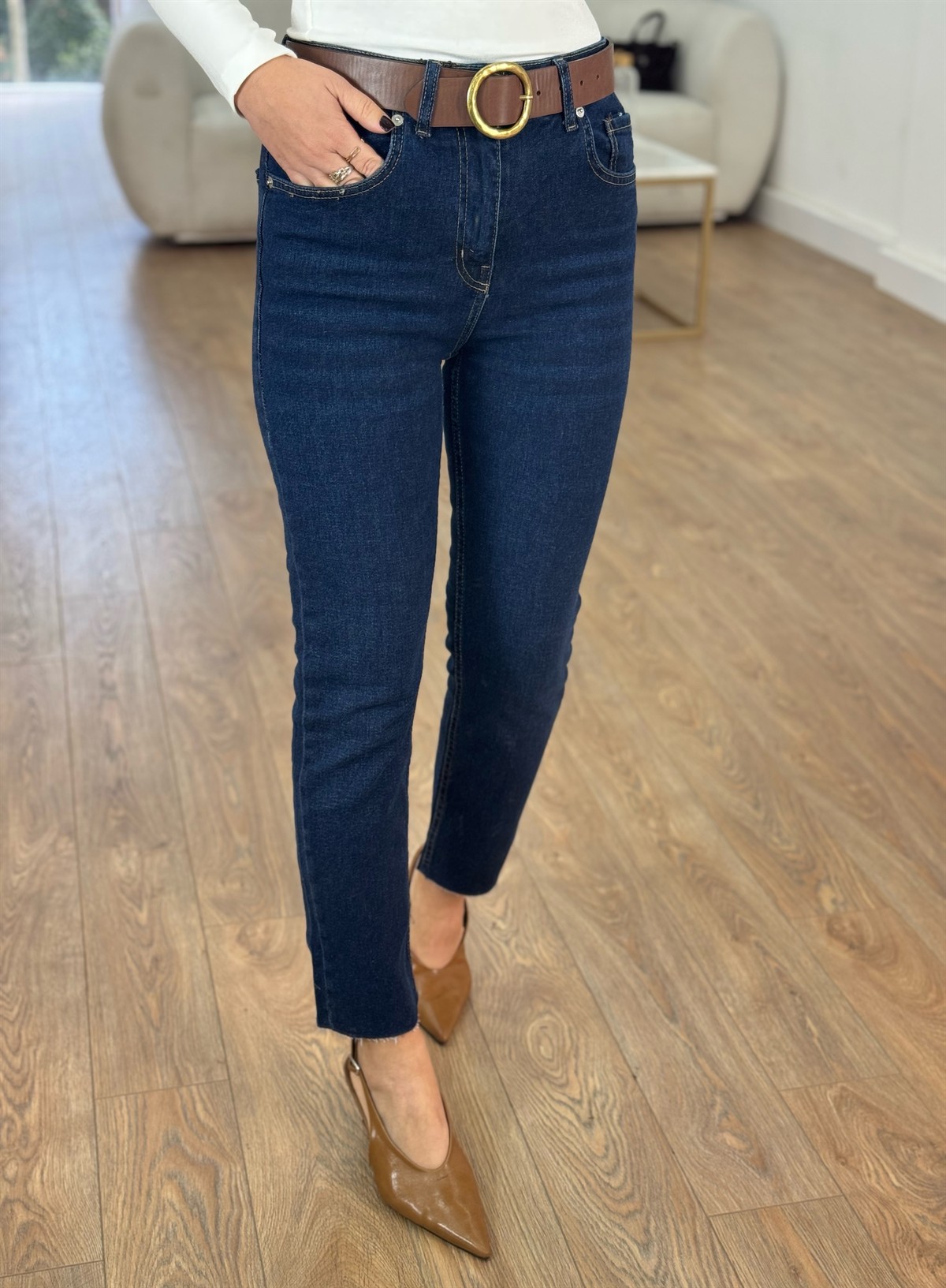 Poema Kesik Paça Jean - Lacivert