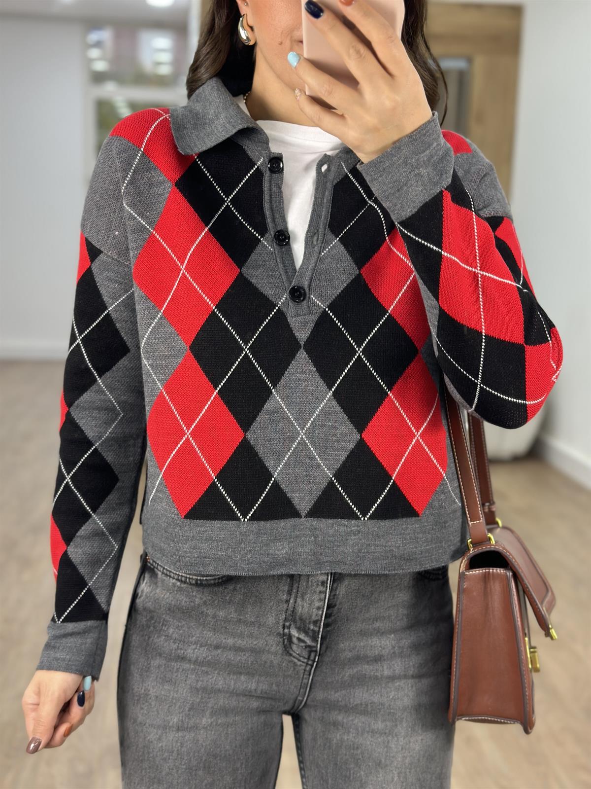 Polo Yaka Baklava Kazak