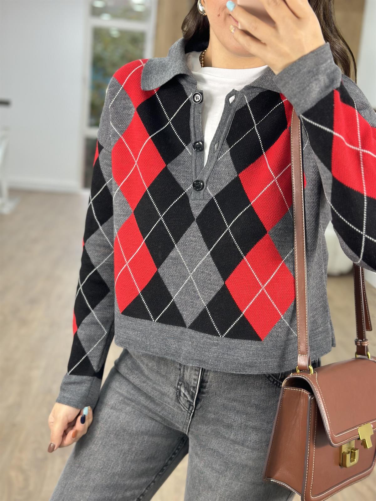 Polo Yaka Baklava Kazak