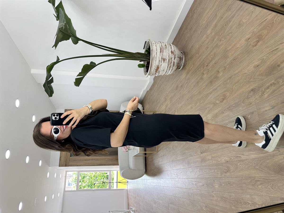 Polo Yaka Fitilli Elbise