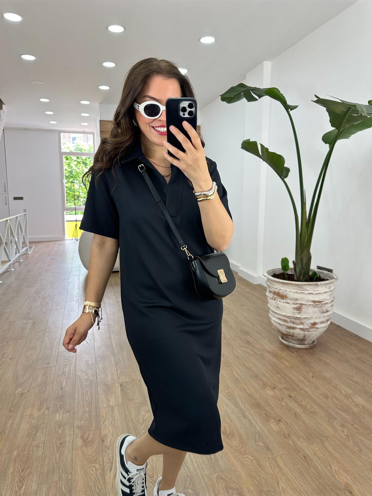 Polo Yaka Fitilli Elbise