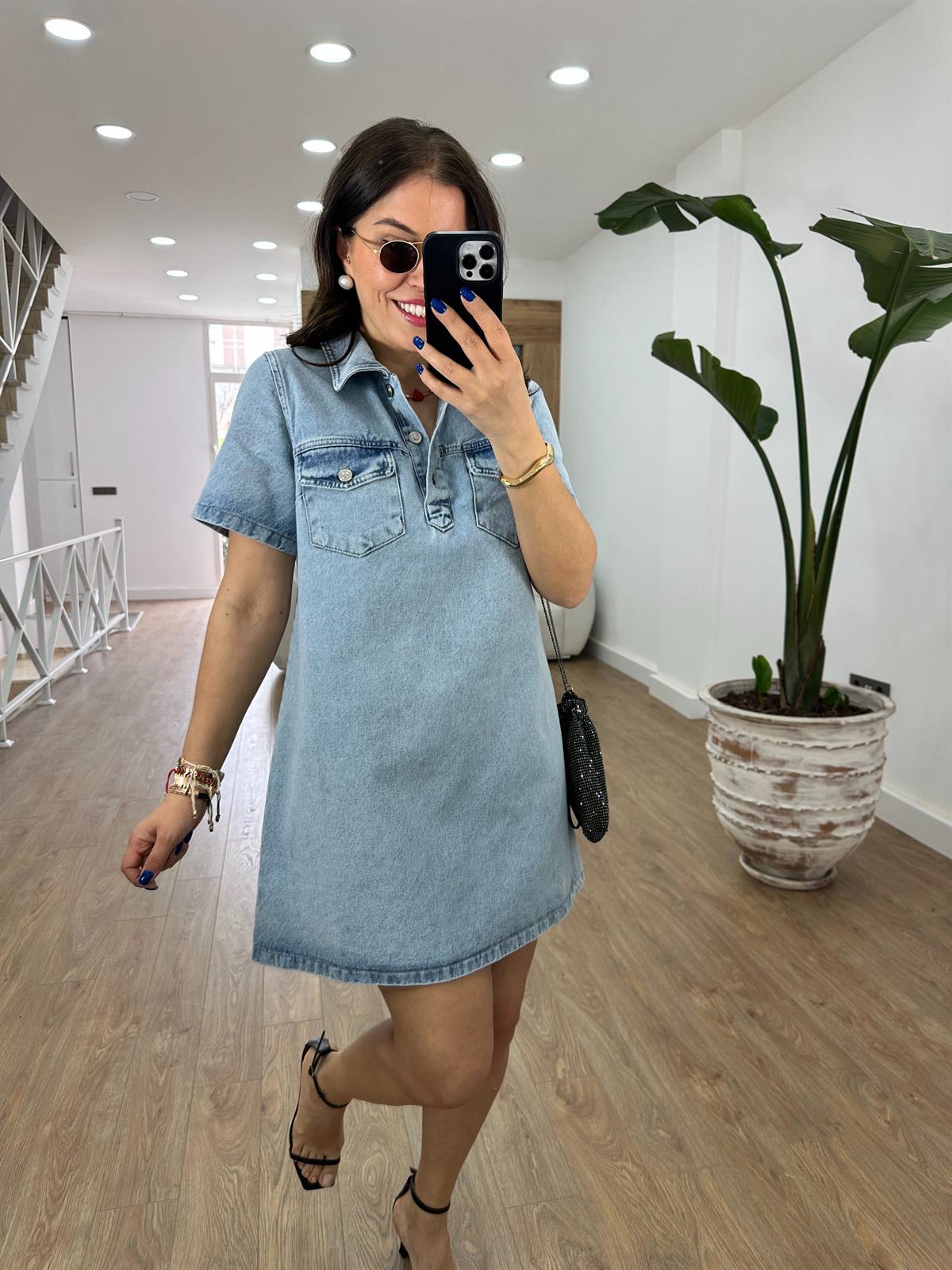 Polo Yaka Jean Elbise