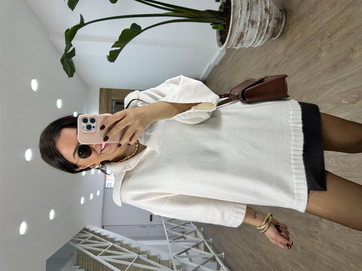 Polo Yaka Oversize Kazak-Taş