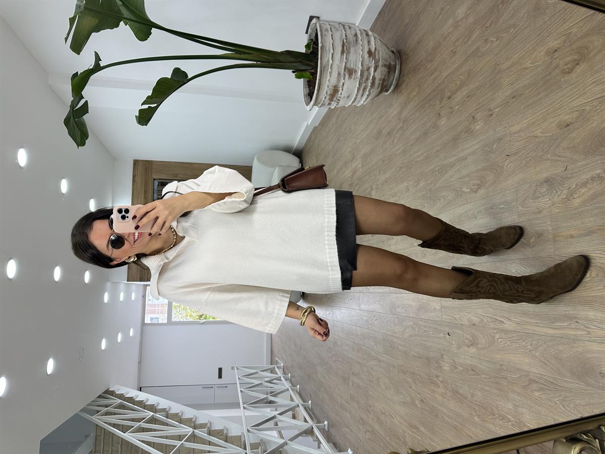 Polo Yaka Oversize Kazak-Taş