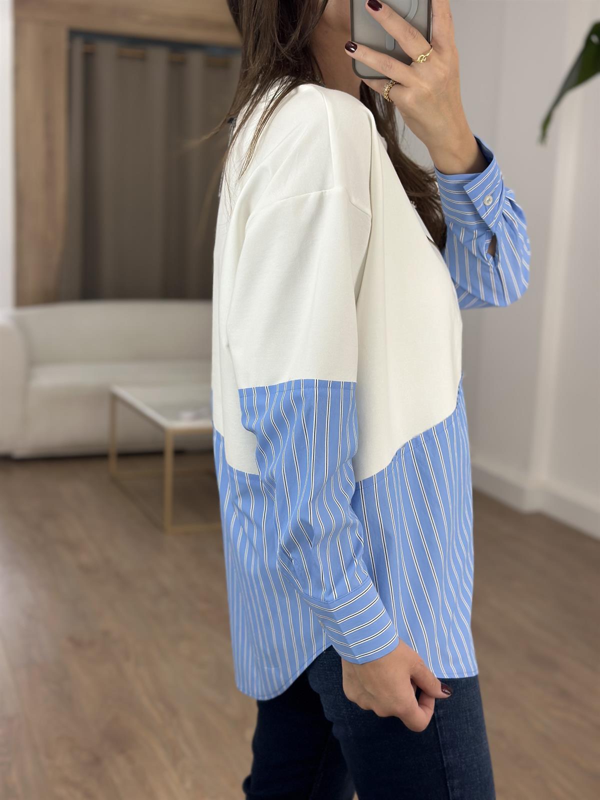 Poplin Gömlek Detay Sweatshirt