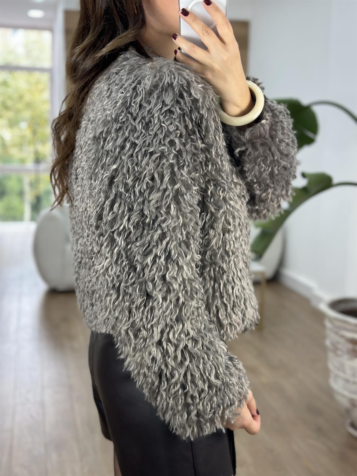 Premium Kalite Peluş Kürk - Gri