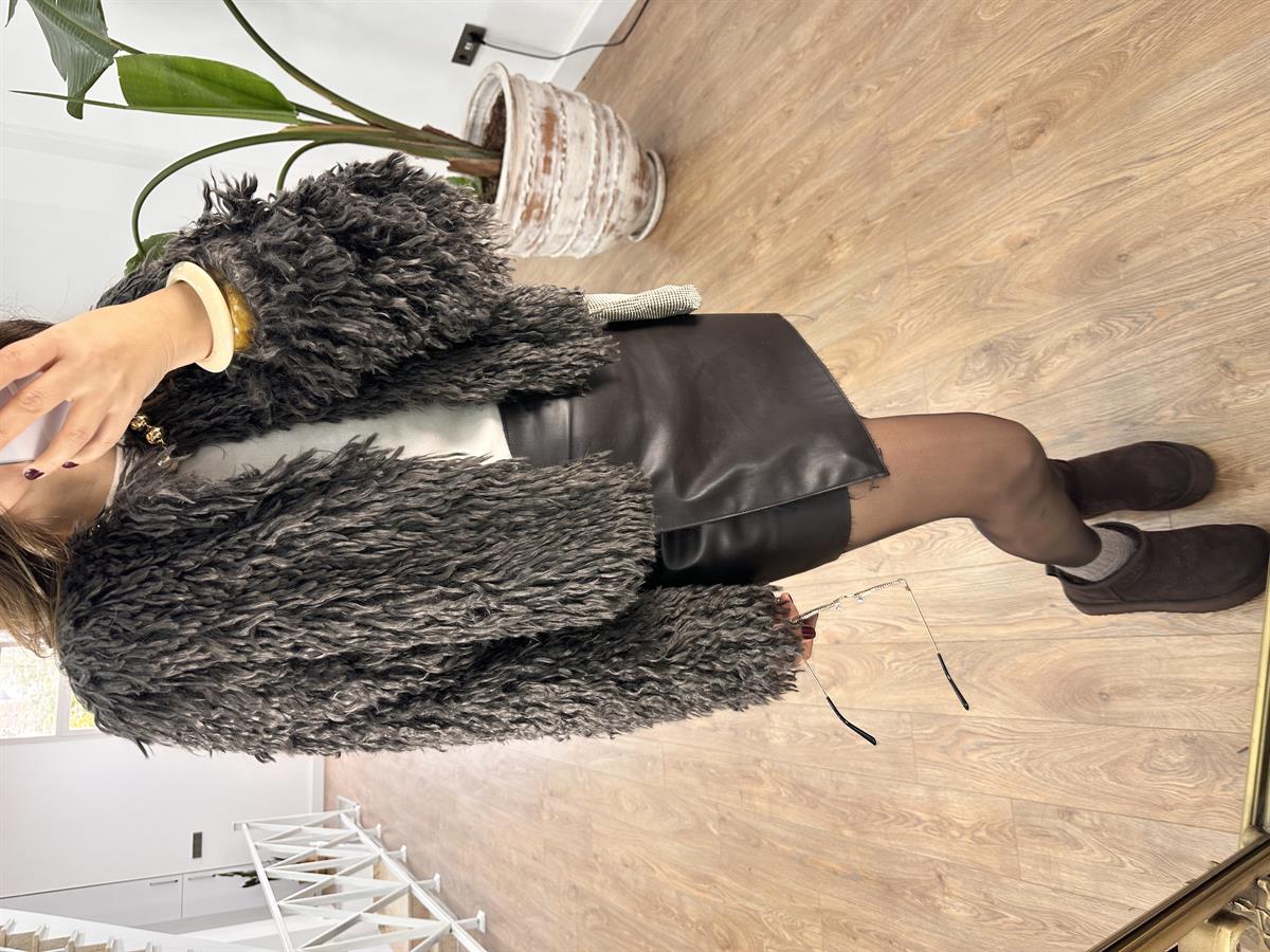 Premium Kalite Peluş Kürk - Kahverengi