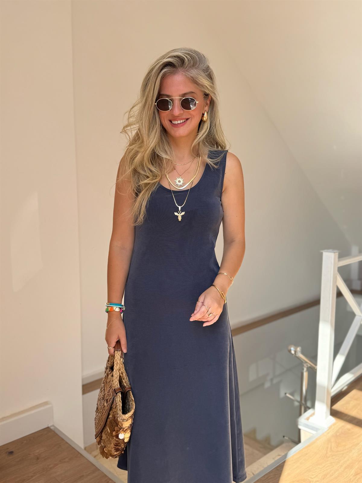 Premium Modal Çan Elbise - Lacivert 
