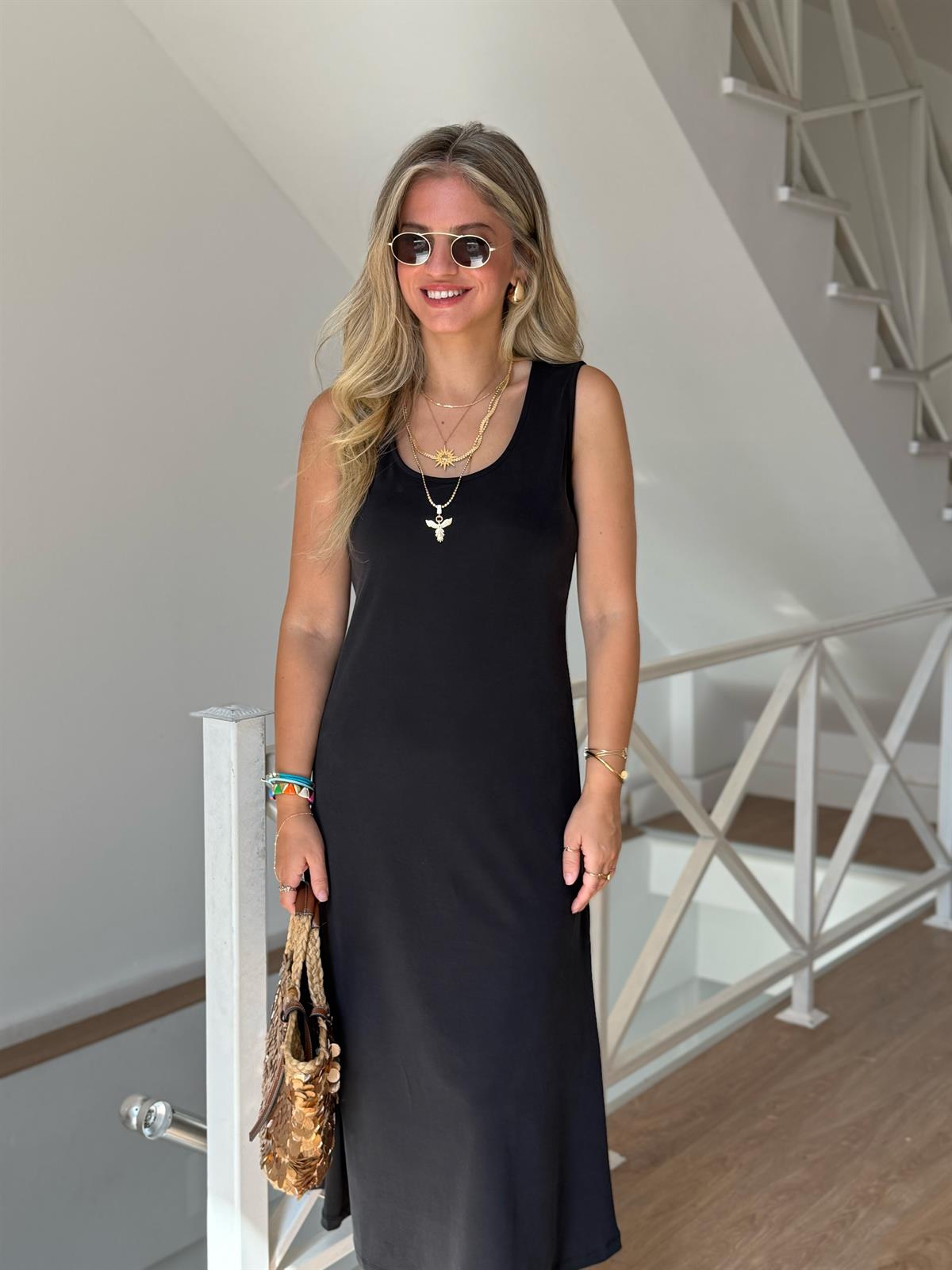 Premium Modal Çan Elbise - Siyah