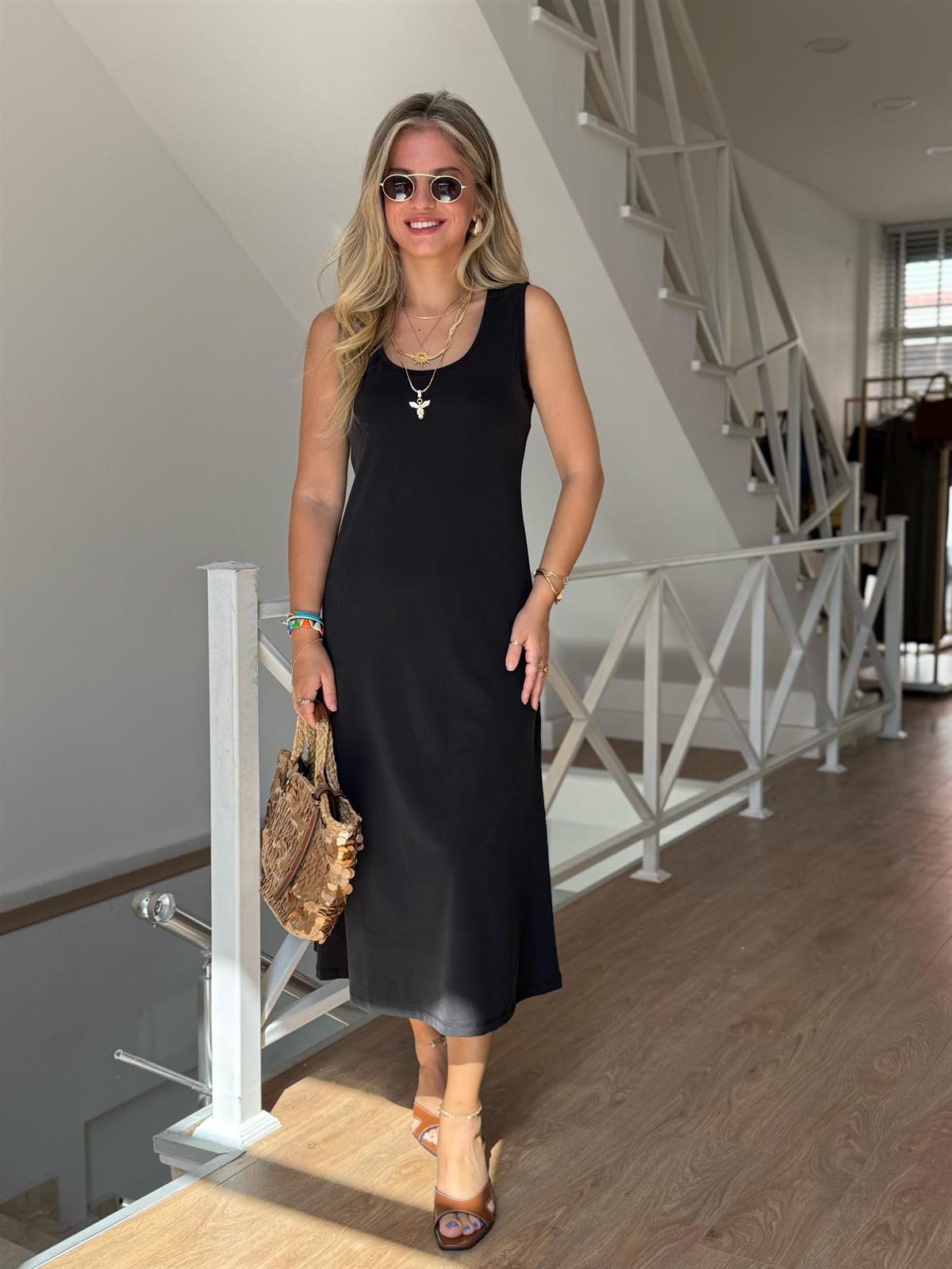 Premium Modal Çan Elbise - Siyah