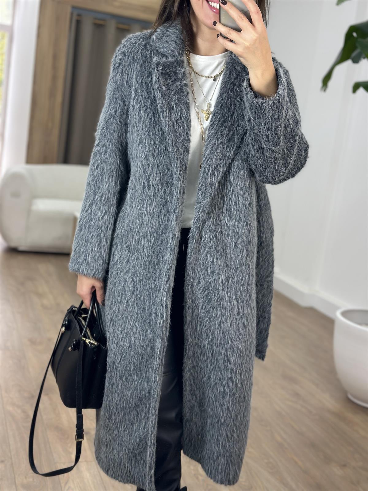 Premium Oversize Kürk Kaban - Antrasit