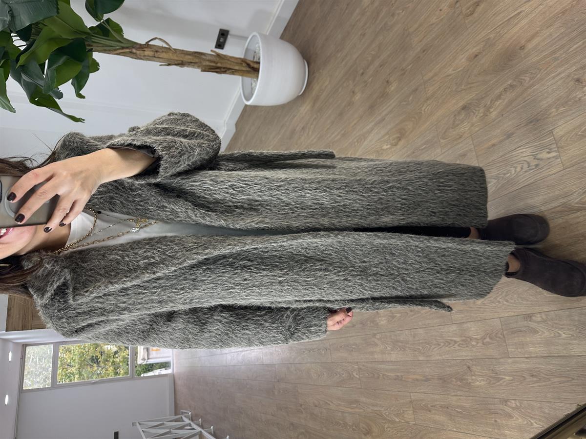 Premium Oversize Kürk Kaban - Kahverengi