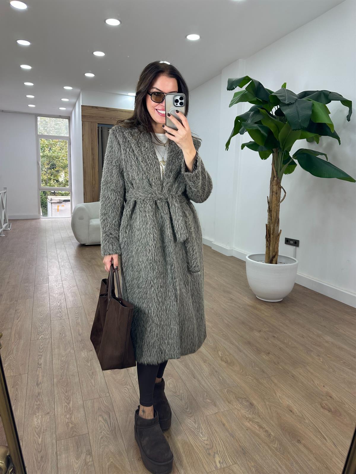 Premium Oversize Kürk Kaban - Kahverengi