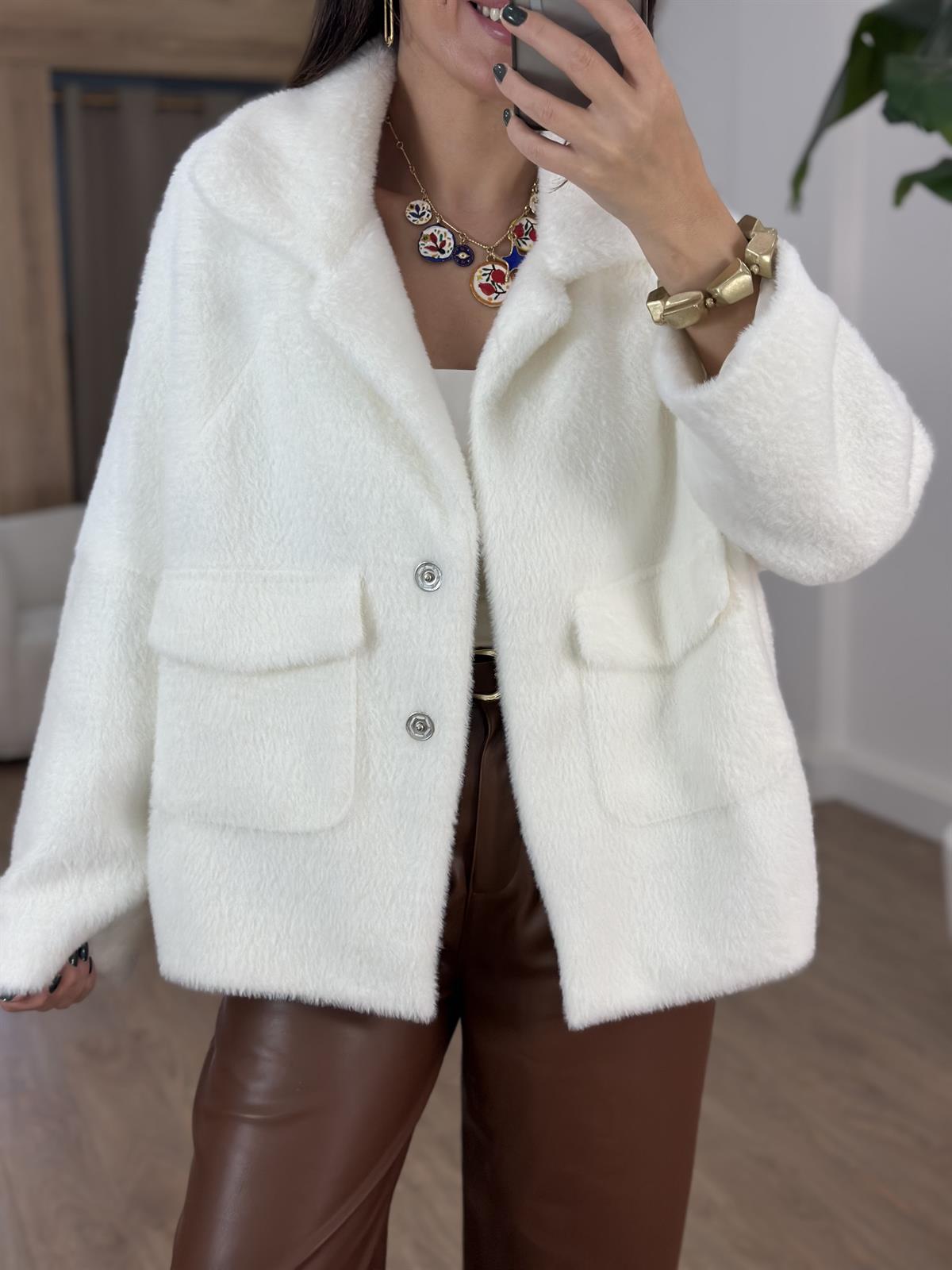 Premium Seri Cepli Oversize Kürk - Ekru