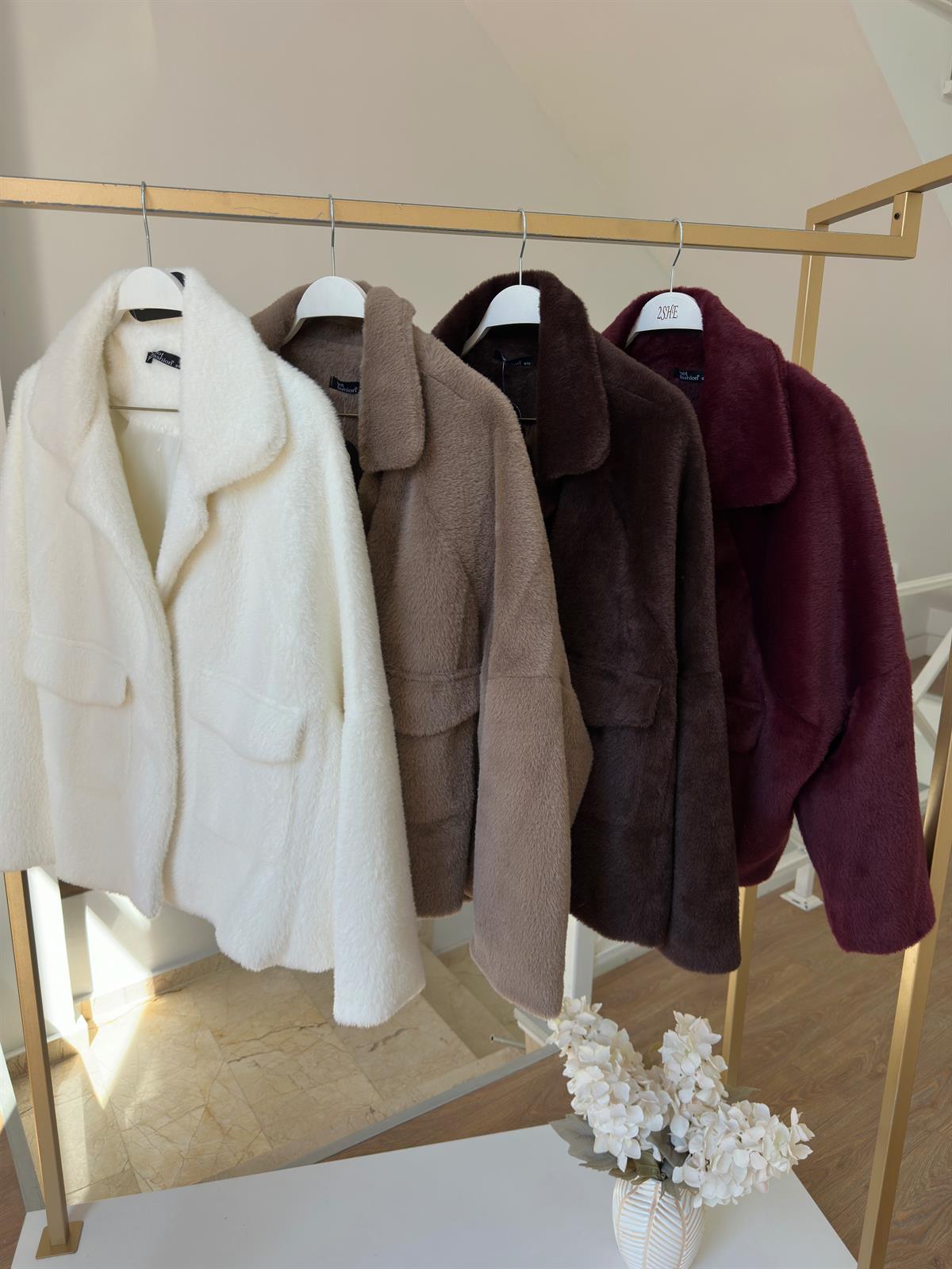 Premium Seri Cepli Oversize Kürk - Vizon