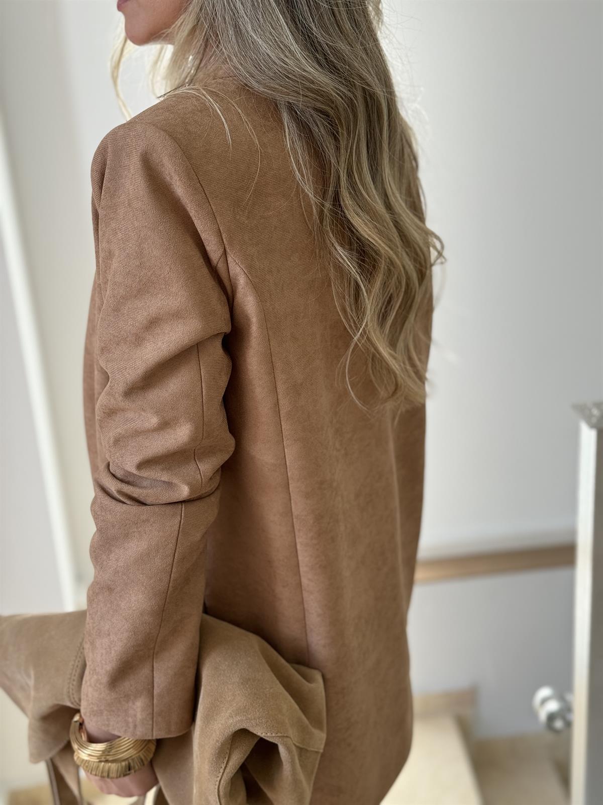 Premium Seri Etekli Süet Takım - Camel