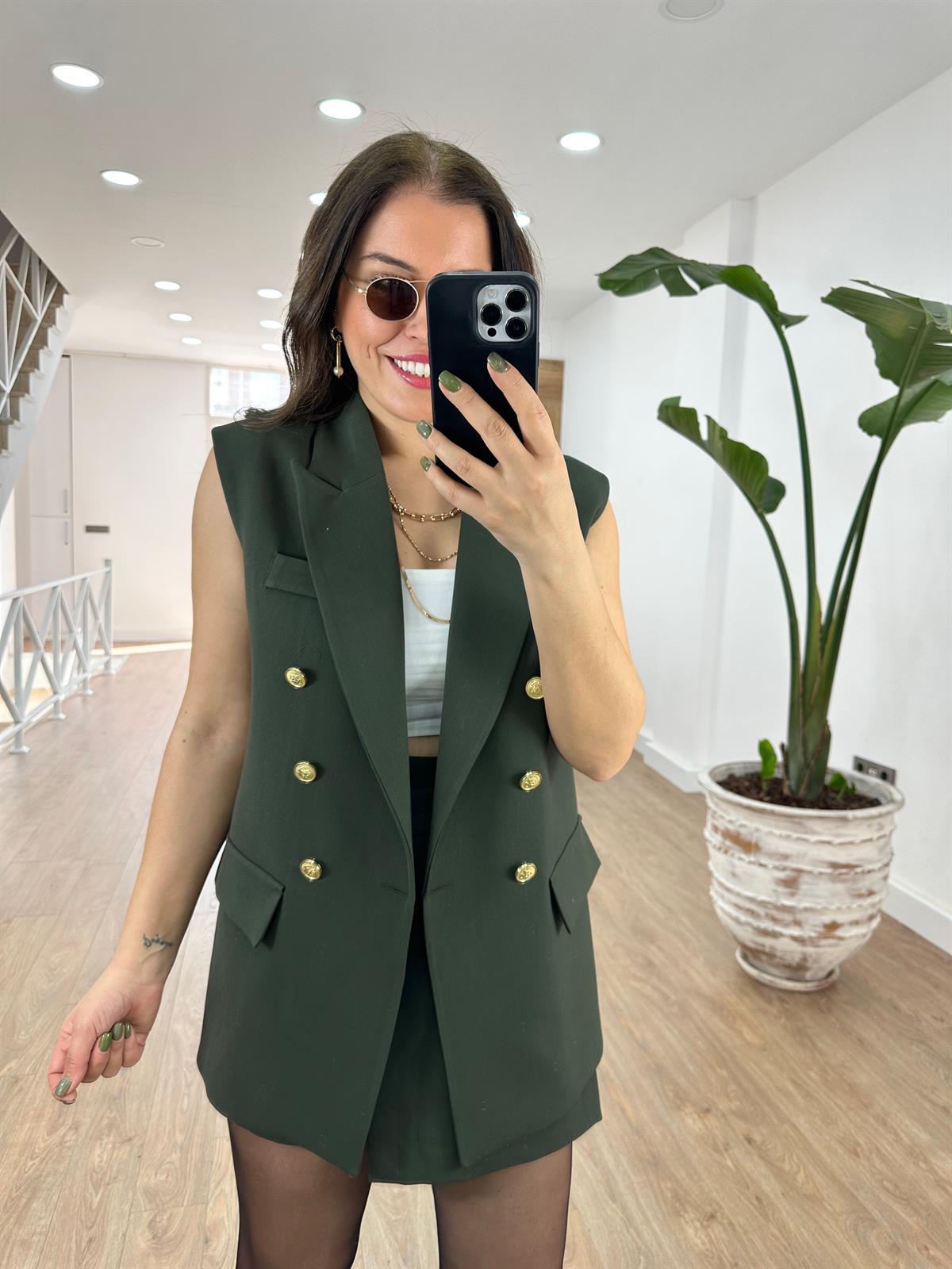 Premium Seri Şort Etekli Takım-Haki