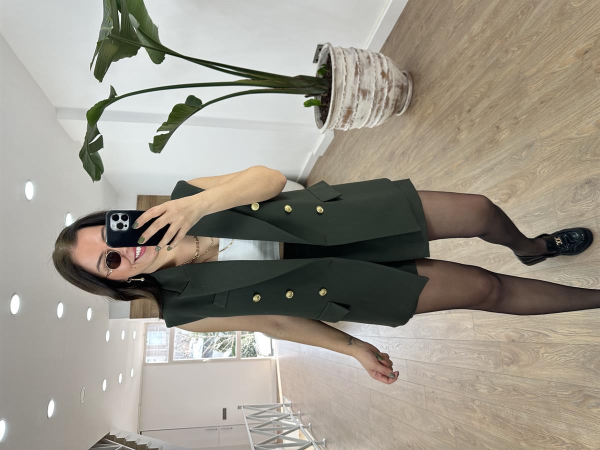 Premium Seri Şort Etekli Takım-Haki