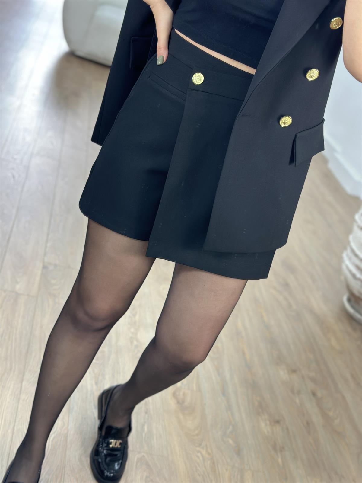 Premium Seri Şort Etekli Takım-Siyah