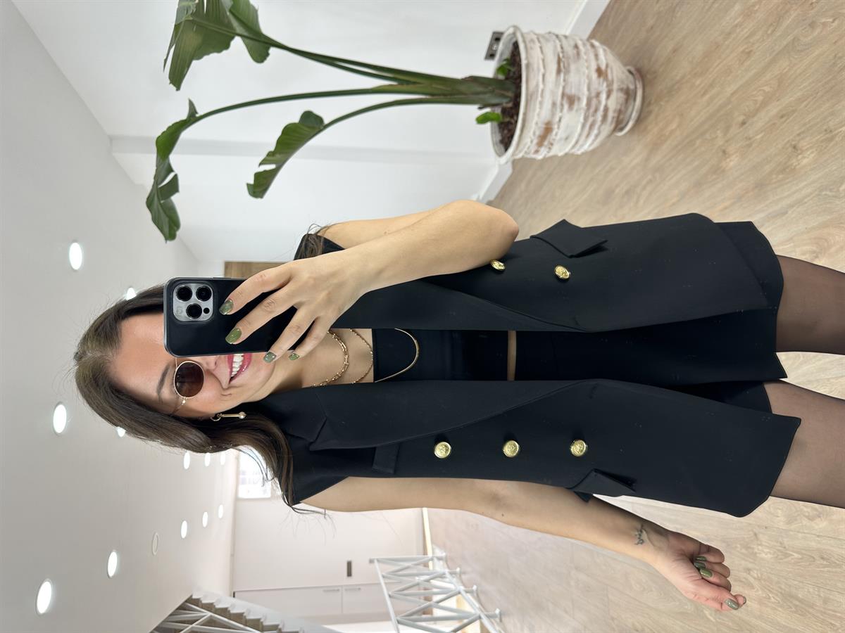 Premium Seri Şort Etekli Takım-Siyah