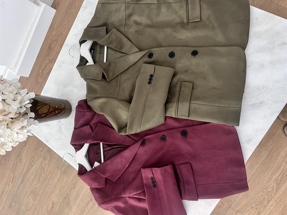 Premium Seri Süet Blazer Ceket - Haki