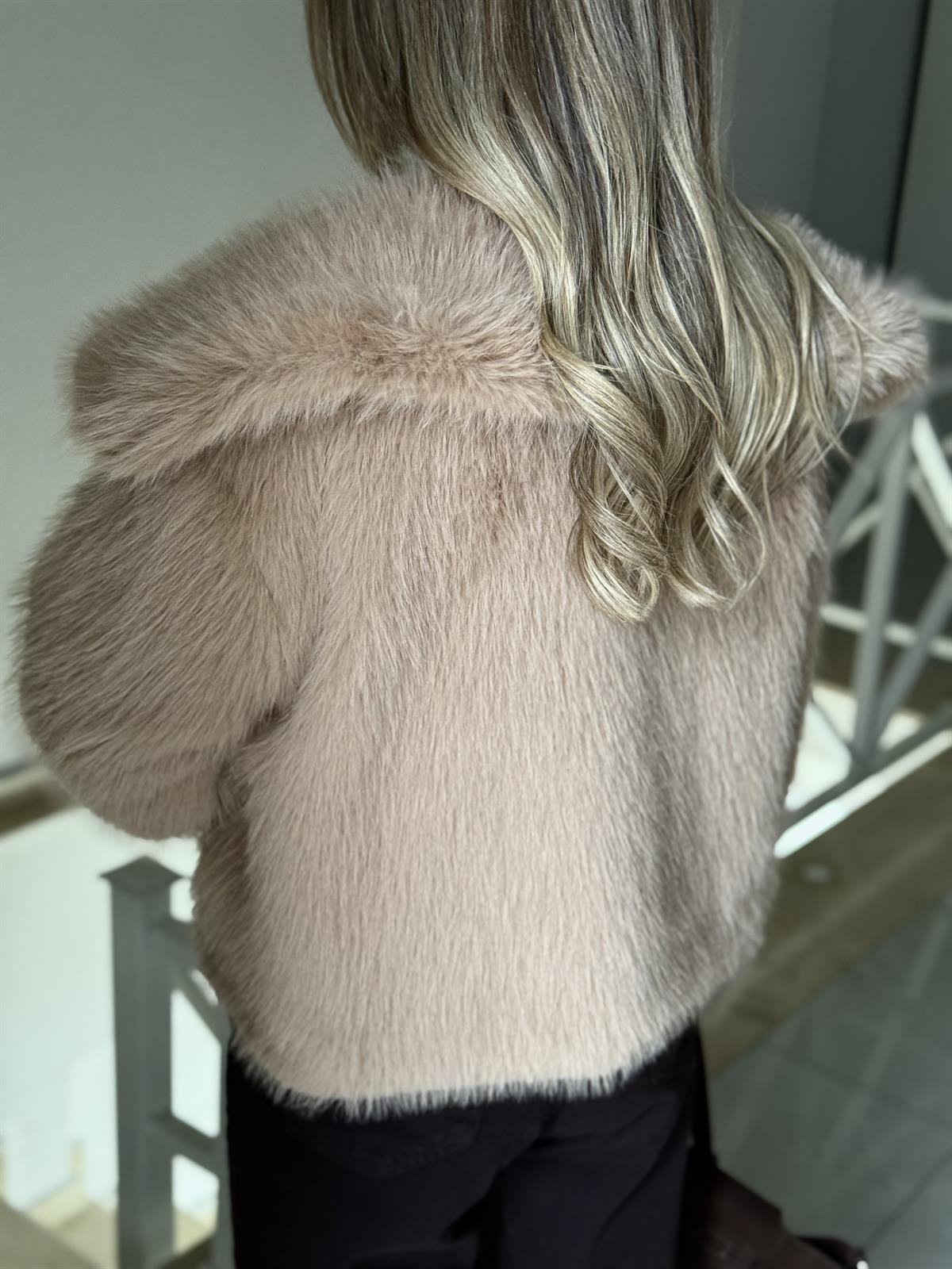 Premium Seri Cepli Kürk Kaban - Camel