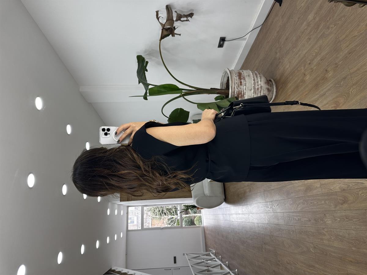 Premium Seri Tasarım Beli Bağlamalı Takım - Siyah