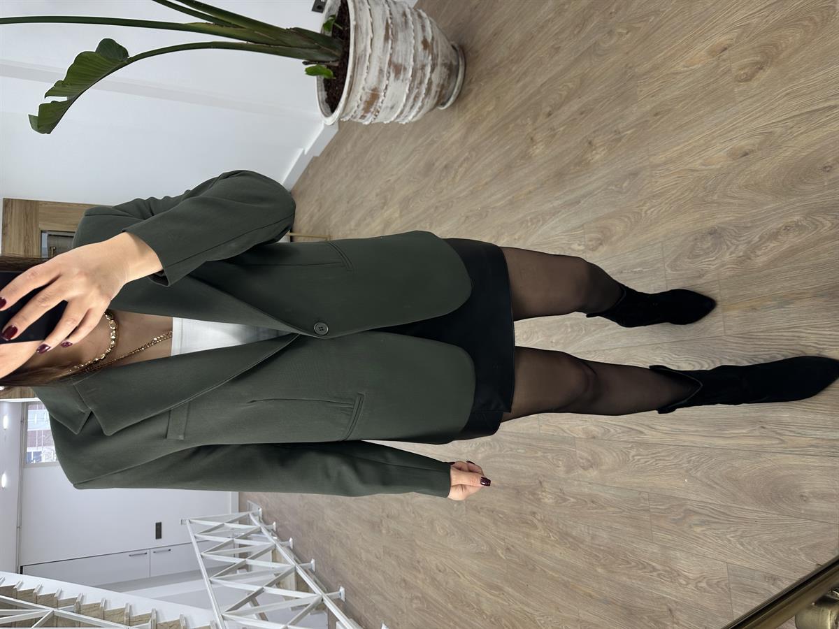 Premium Seri Tek Düğme Blazer Ceket-Haki
