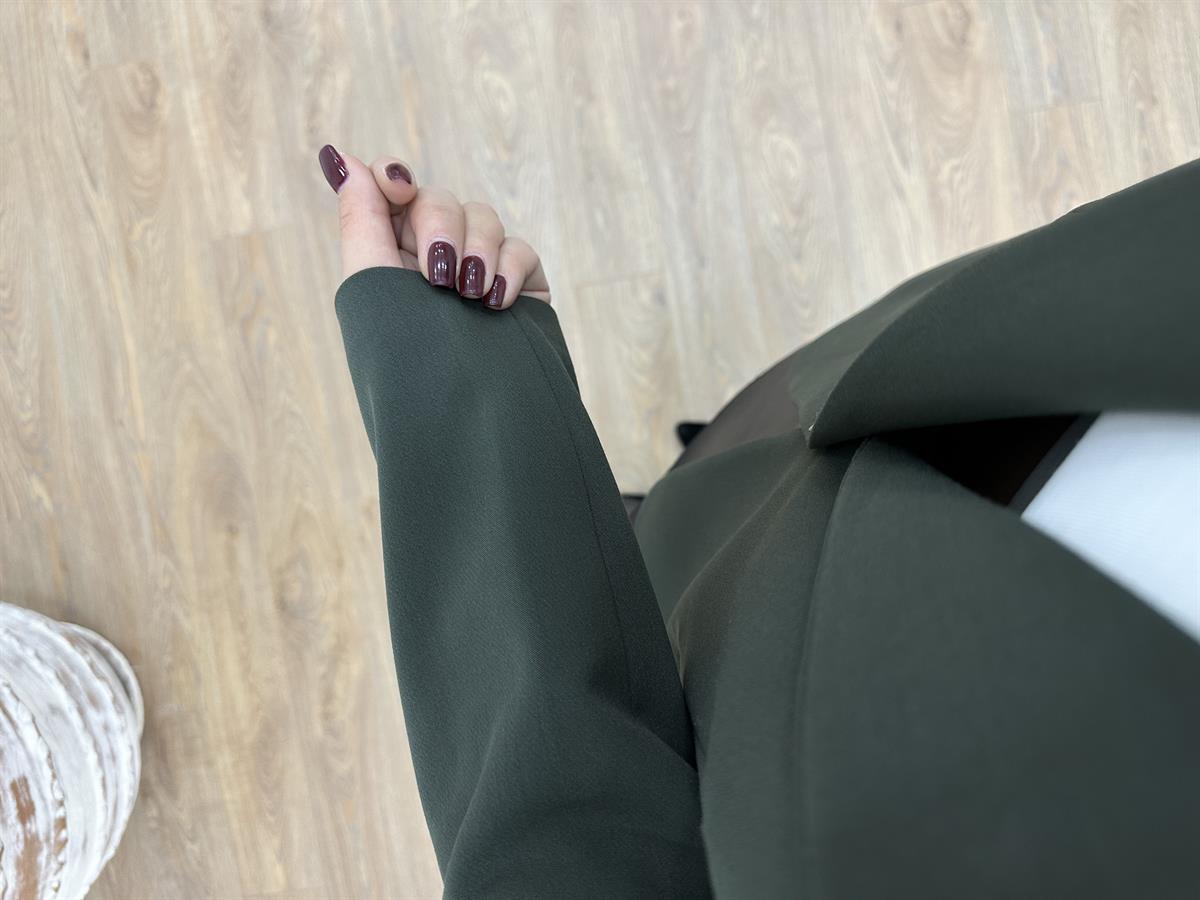 Premium Seri Tek Düğme Blazer Ceket-Haki