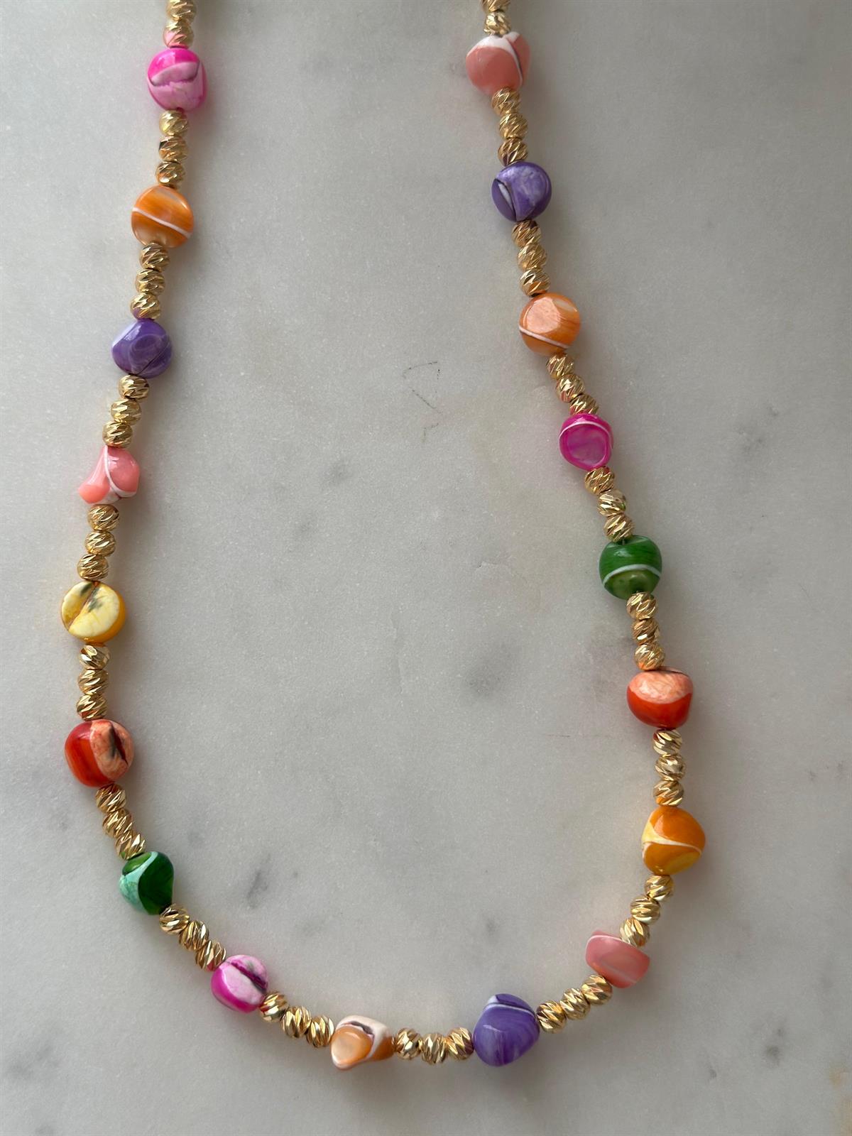 Renkli Gold Tasarım Kolye