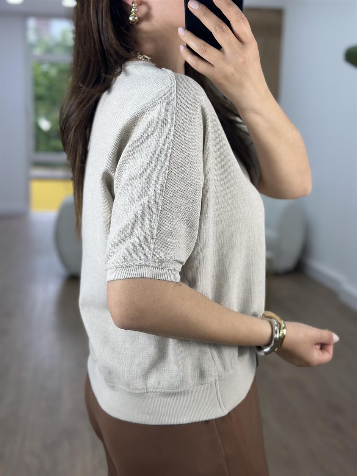 Ribanalı Keten Bluz
