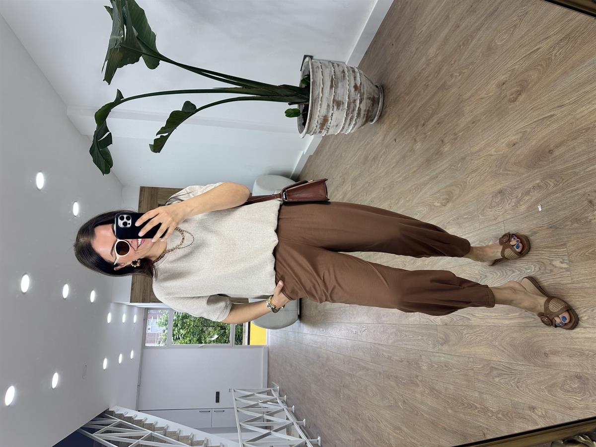 Ribanalı Keten Bluz