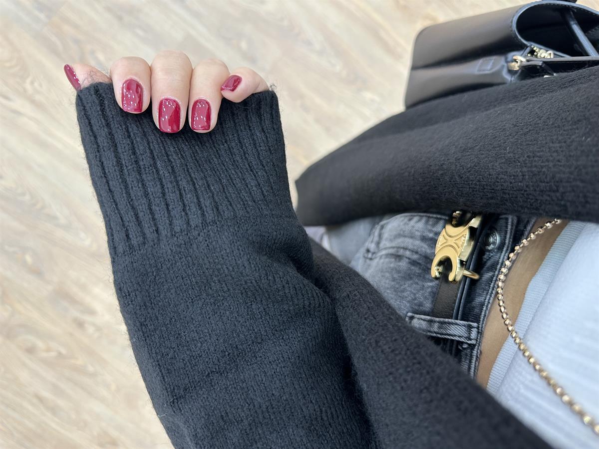 Şal Yaka Uzun Triko Hırka-Siyah