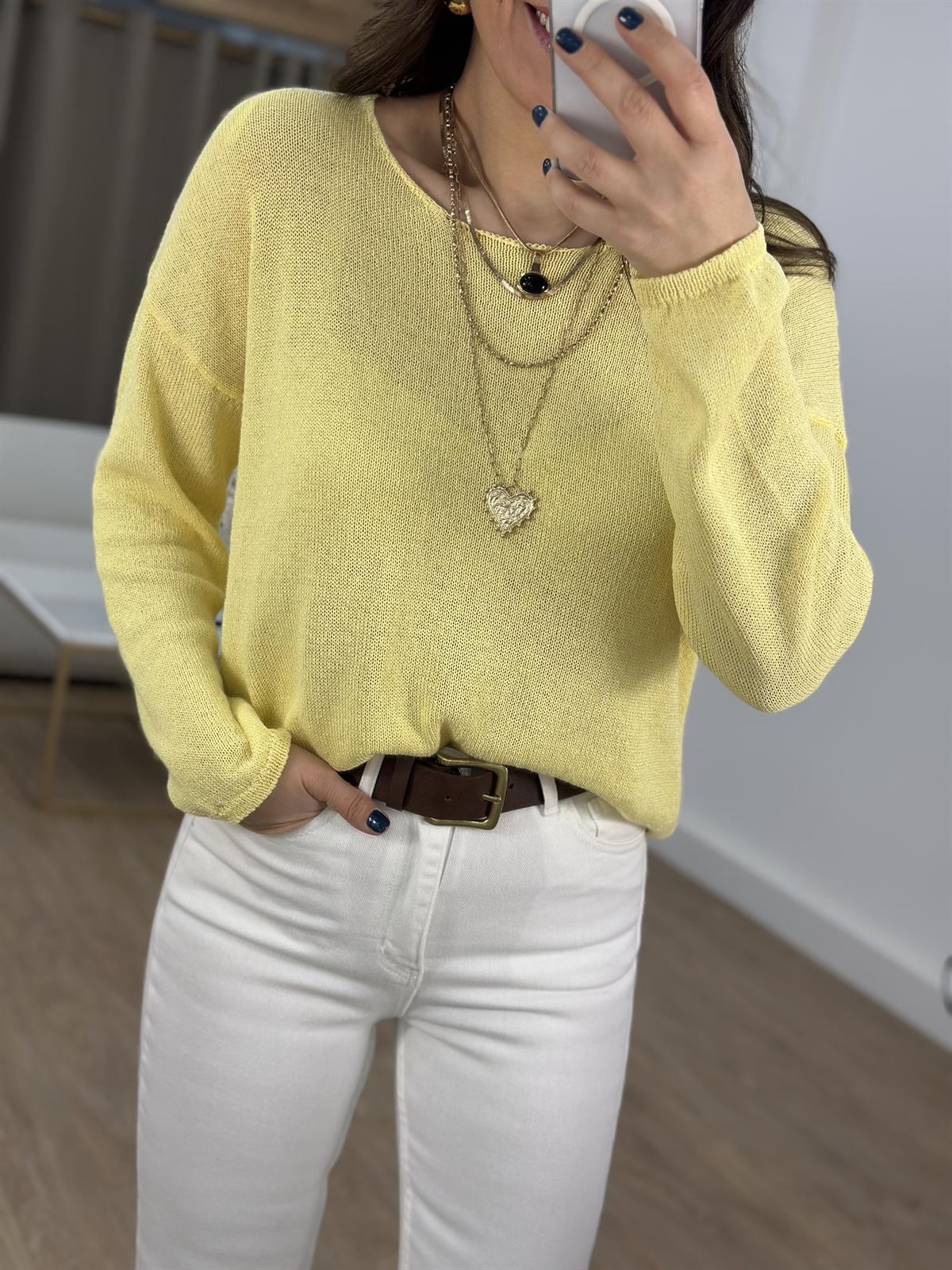 Salaş Merserize Triko - Sarı 