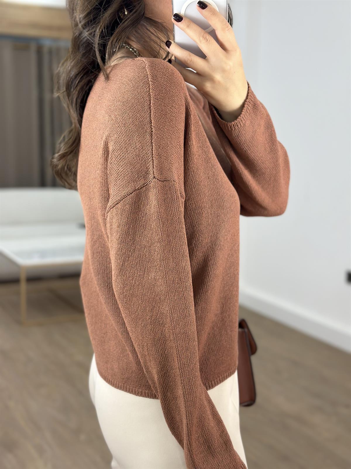 Salaş Triko Kazak - Kahverengi