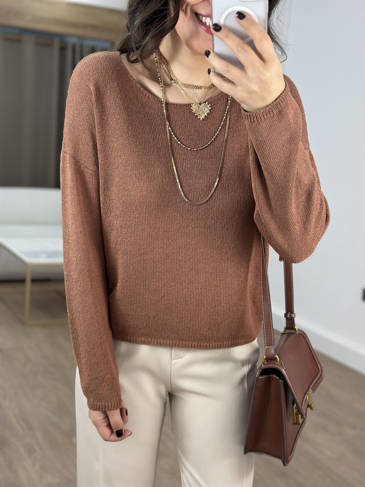 Salaş Triko Kazak - Kahverengi