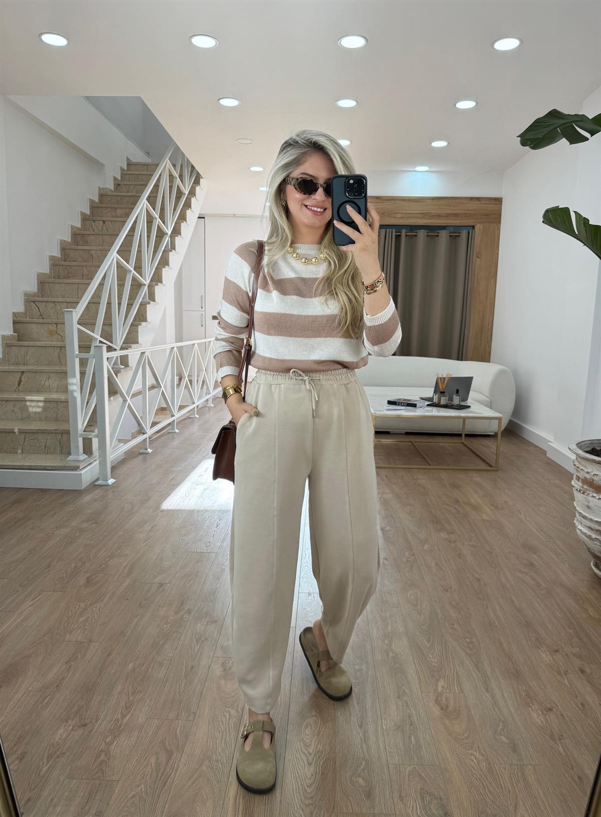 Şalvar Model Modal Pantolon-Taş