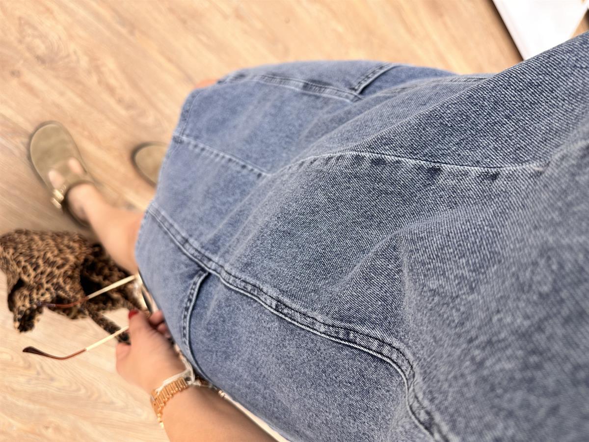 Sıfır Kol Cepli Denim Elbise