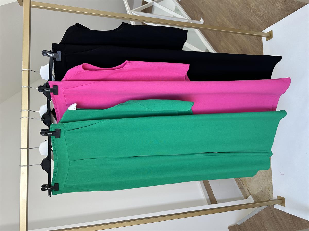 Sıfır Kol Keten Takım-Yeşil