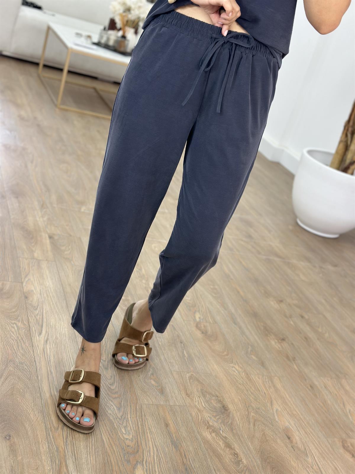 Sıfır Kol Modal Pantolon Bluz Takım - Antrasit