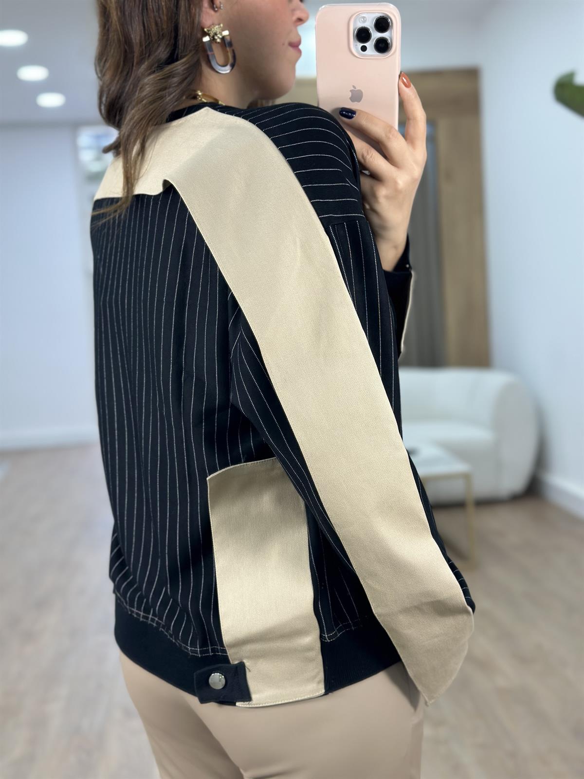 Sırtı Gabardin Garnili Sweatshirt