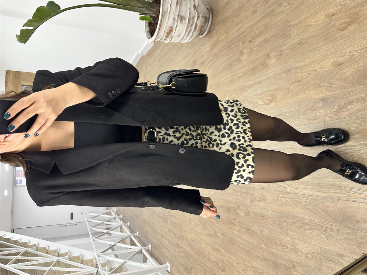 Süet Blazer Ceket-Siyah