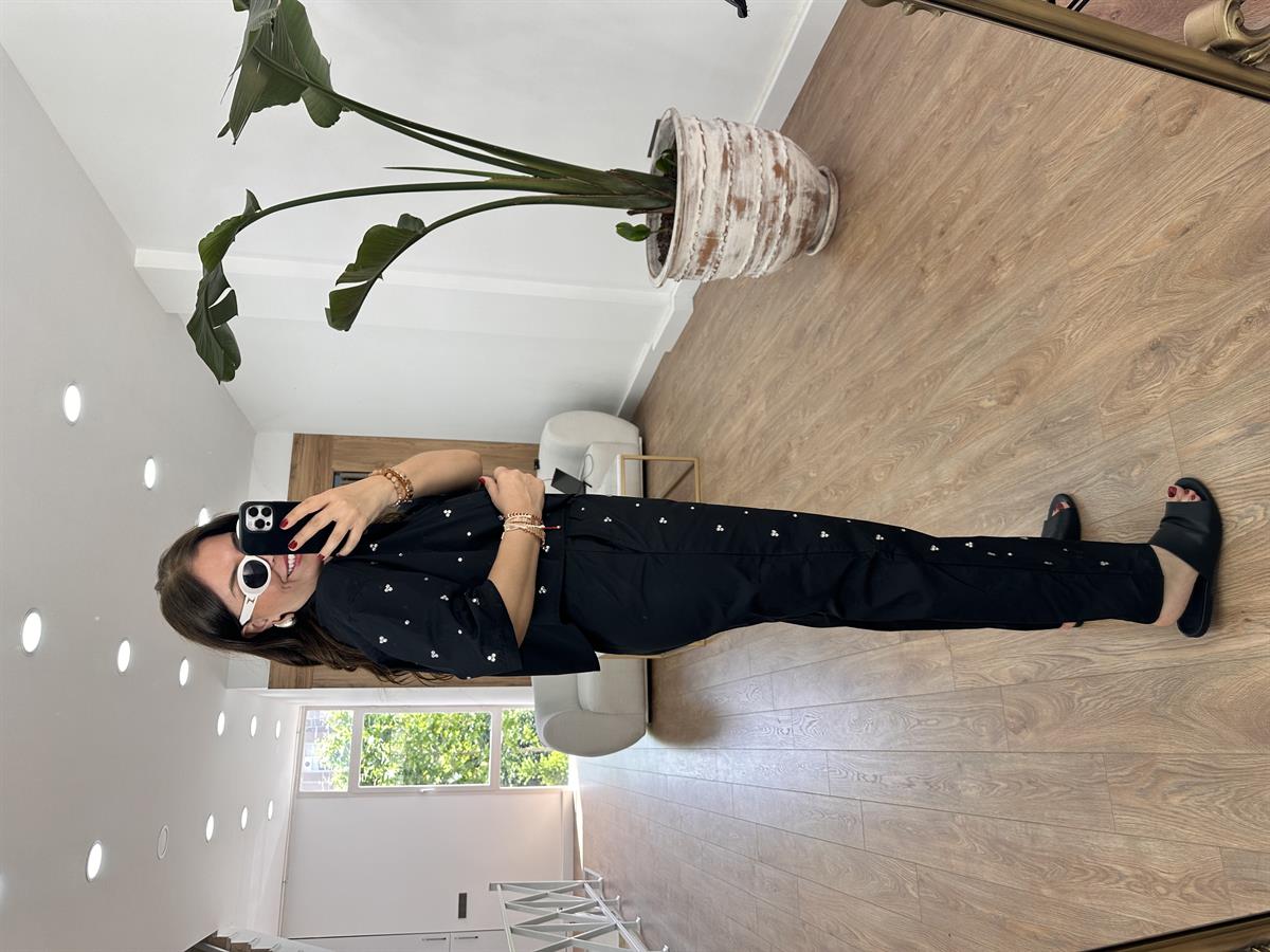 Taş Detaylı Poplin Takım