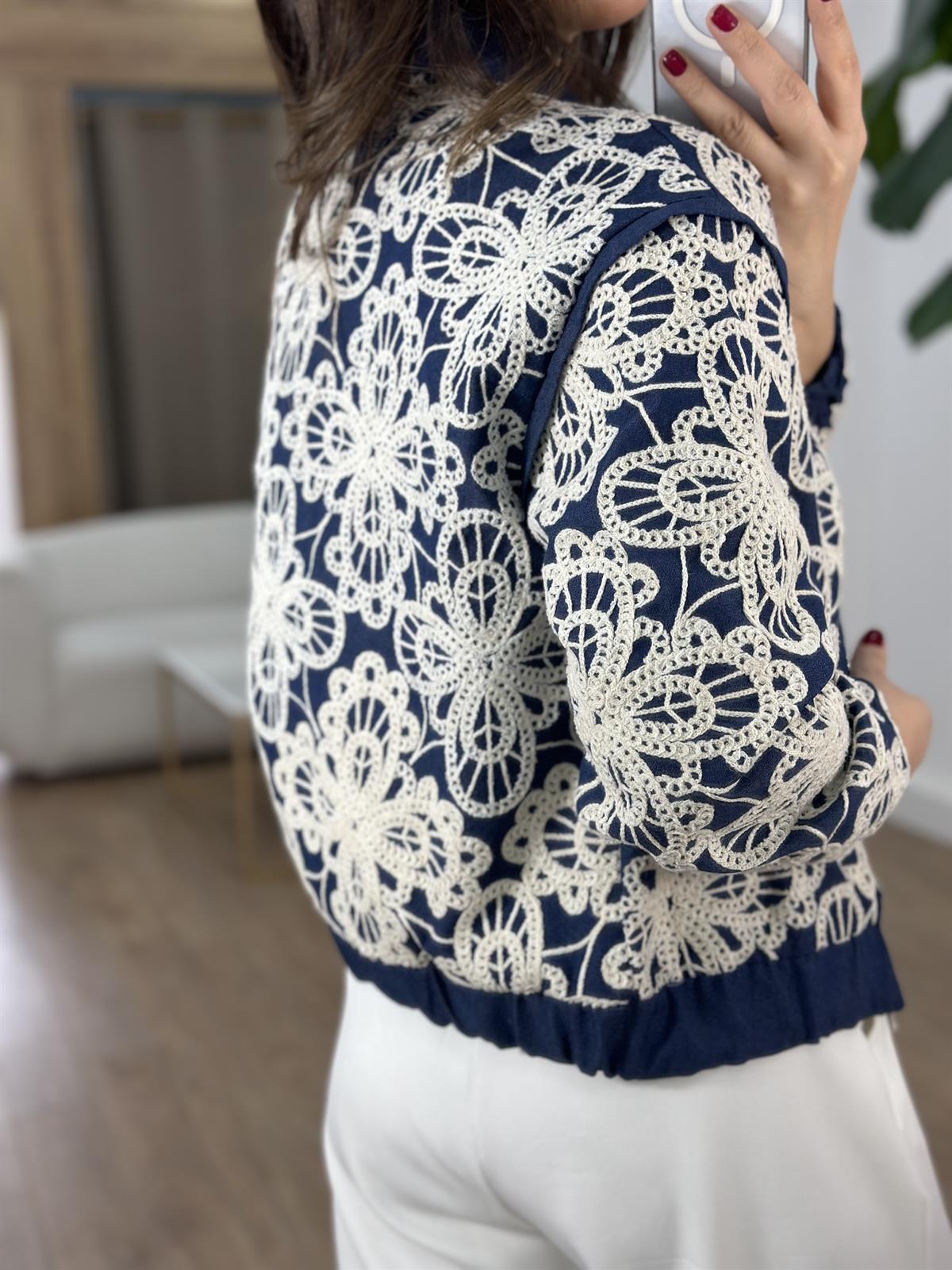 Tasarım Nakışlı Bomber Ceket