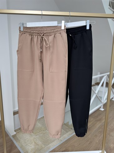 Tasarım Paça Jogger Pantolon-Siyah