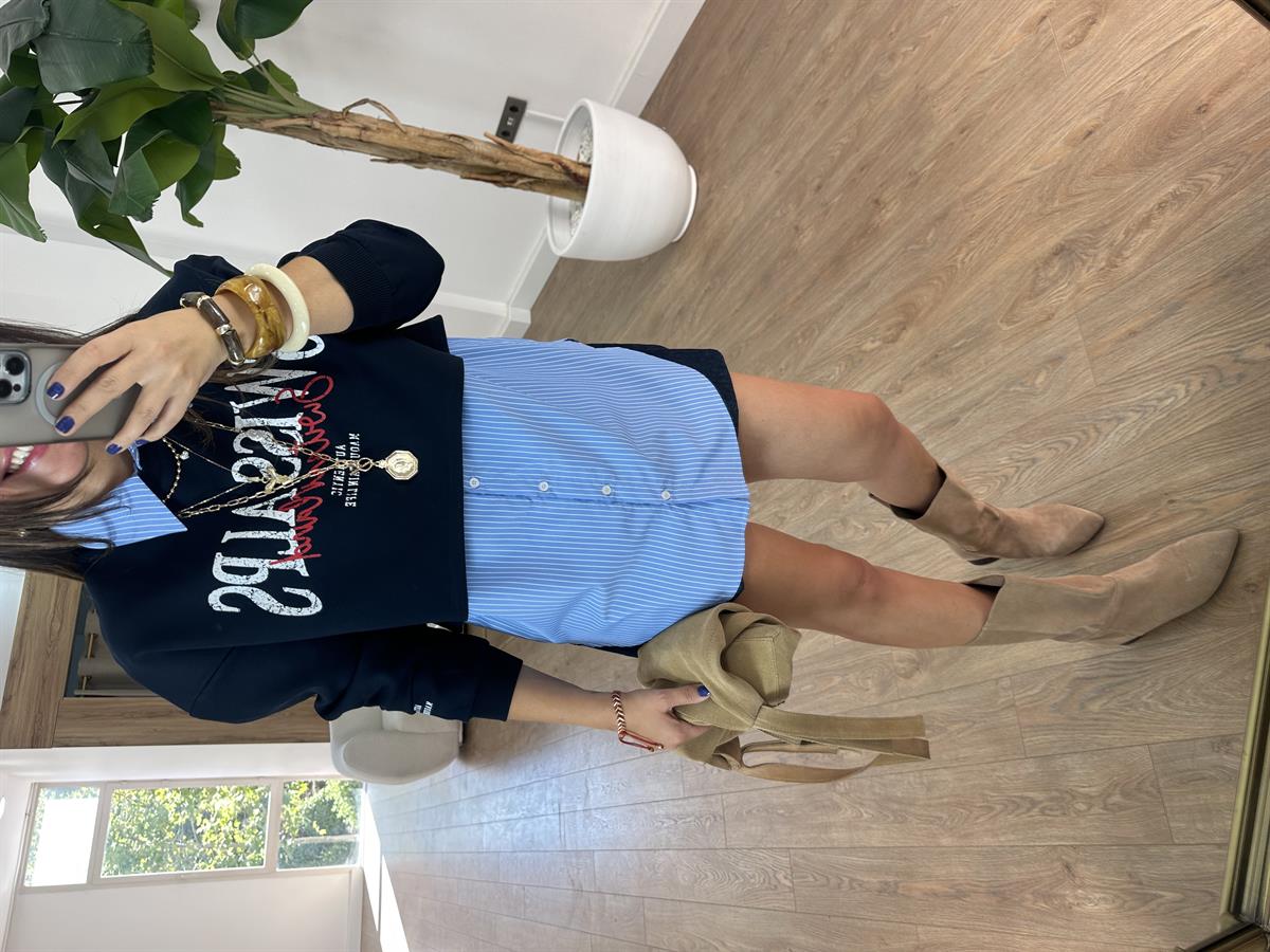 Tasarım Poplin Gömlek Sweatshirt Takım