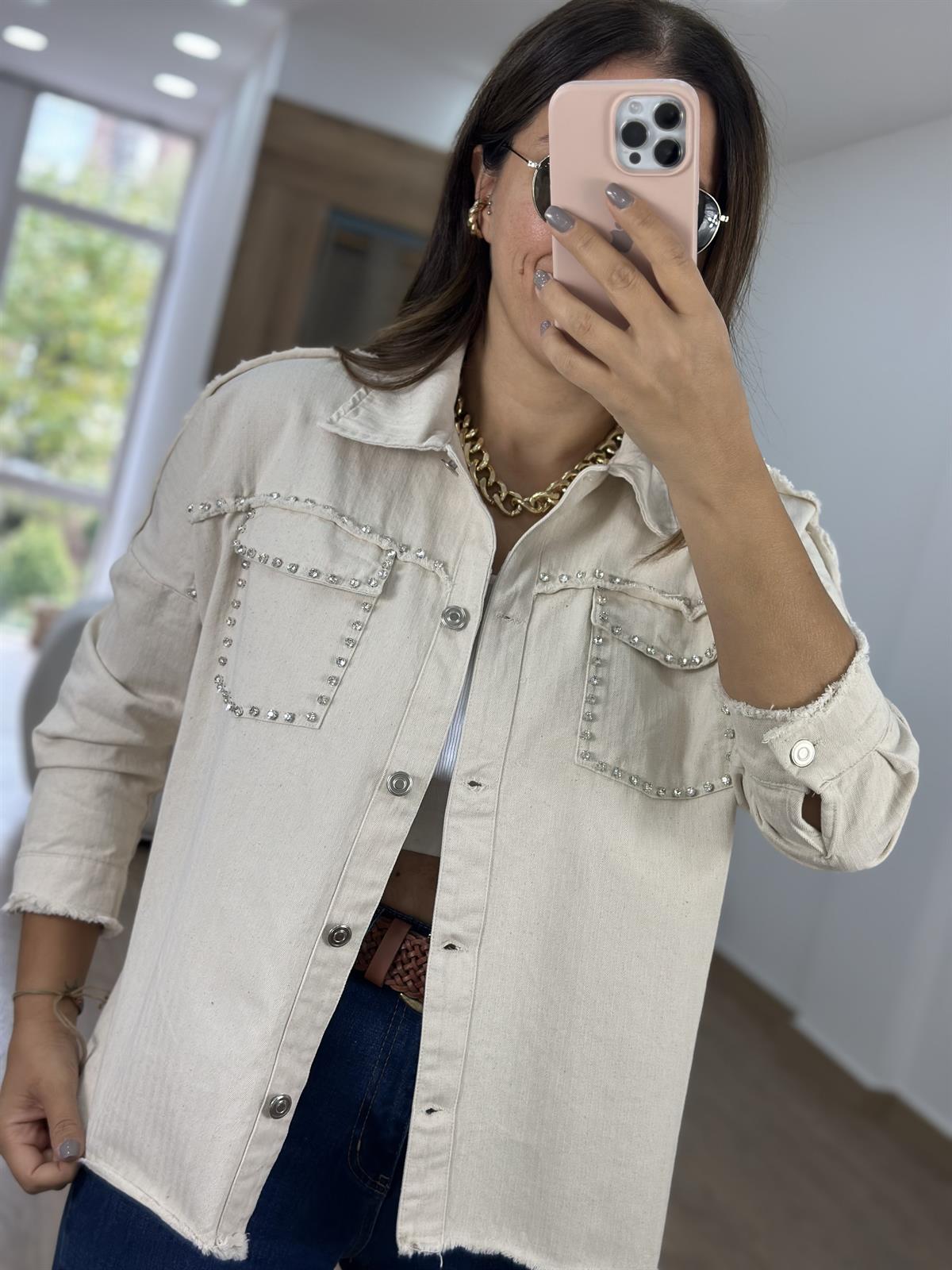 Taşlı Gabardin Ceket