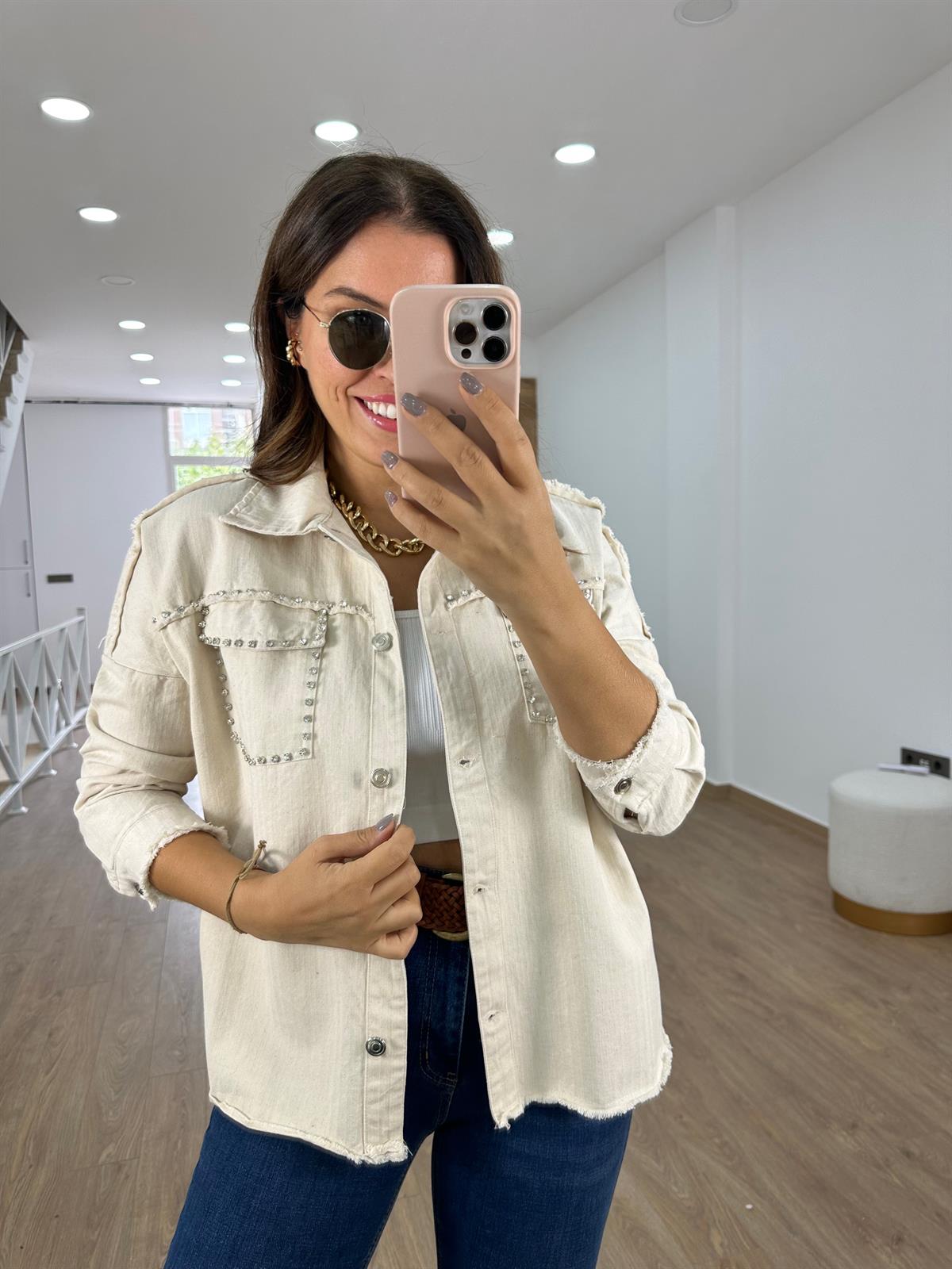 Taşlı Gabardin Ceket