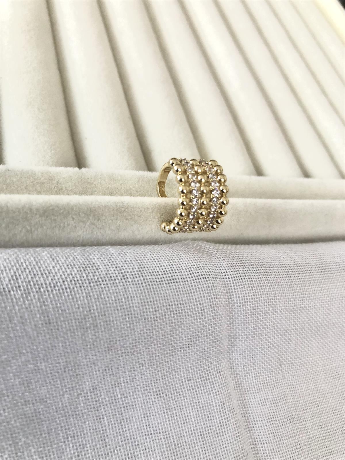 Taşlı Kıkırdak Gold Küpe