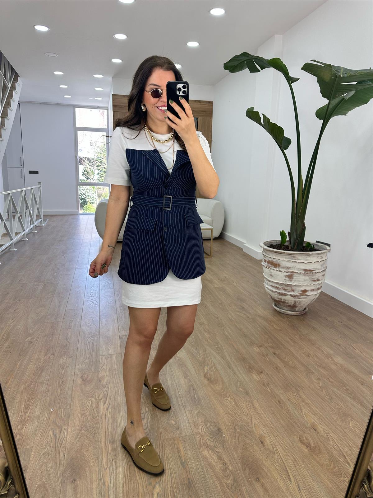 Tişört Garnili Ceket Elbise